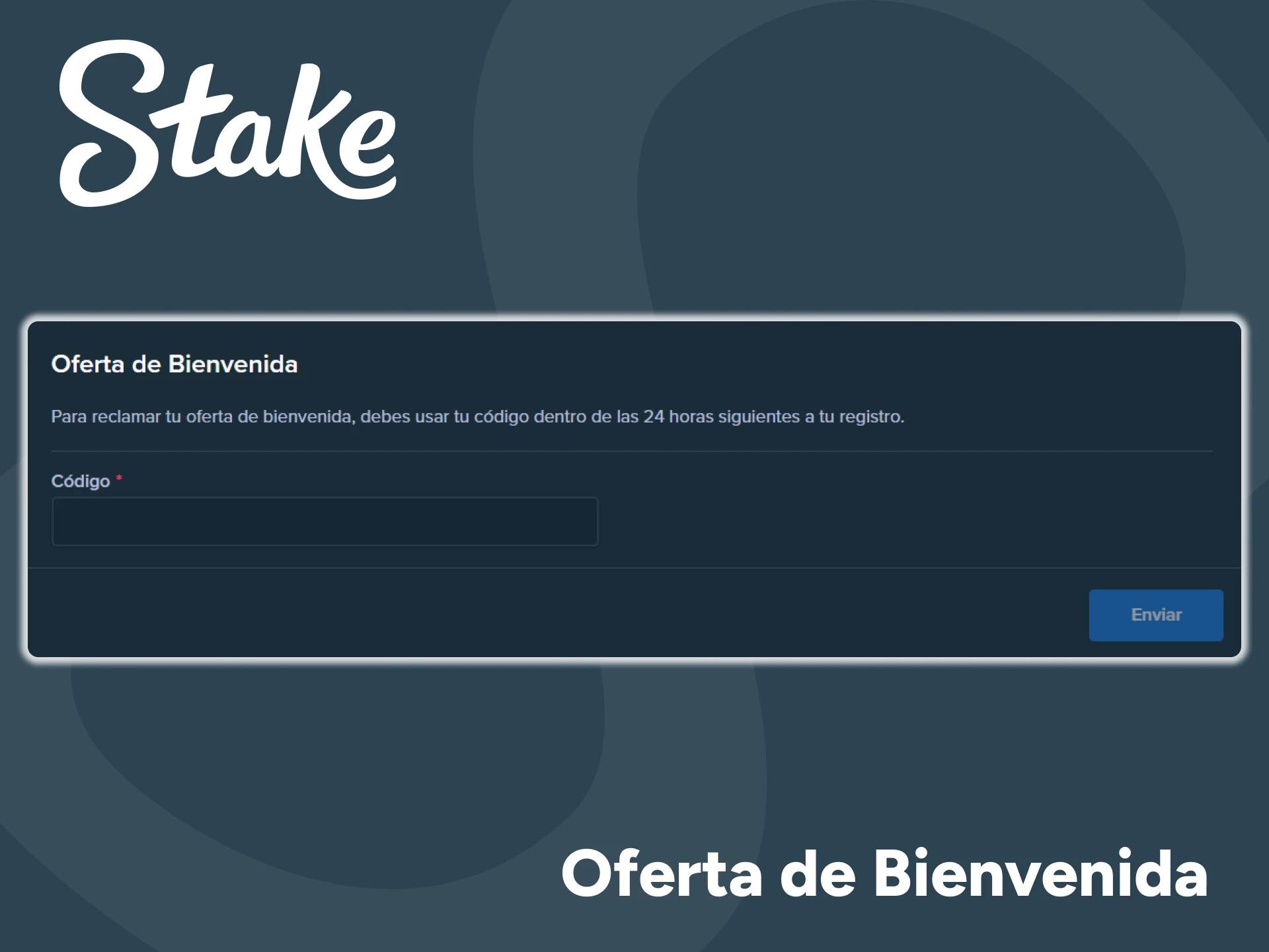 Regístrate en el sitio web de Stake y obtén tu bono de bienvenida.