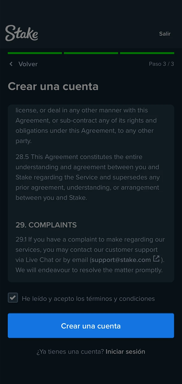 Completa tu registro en Stake y empieza a ganar en las mejores tragaperras del casino.