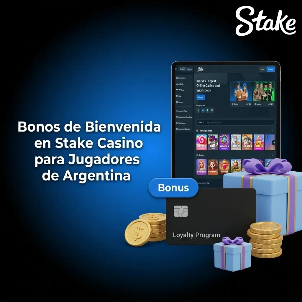 Bonos de bienvenida en Stake Casino para jugadores de Argentina con sorteos y carreras de premios millonarios