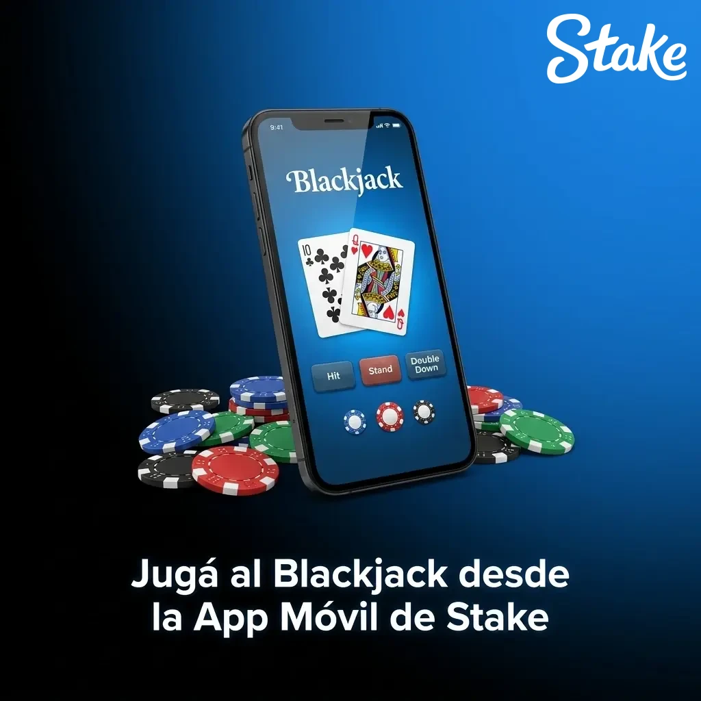 Jugá al Blackjack en la app móvil de Stake para Android e iOS con acceso completo al casino
