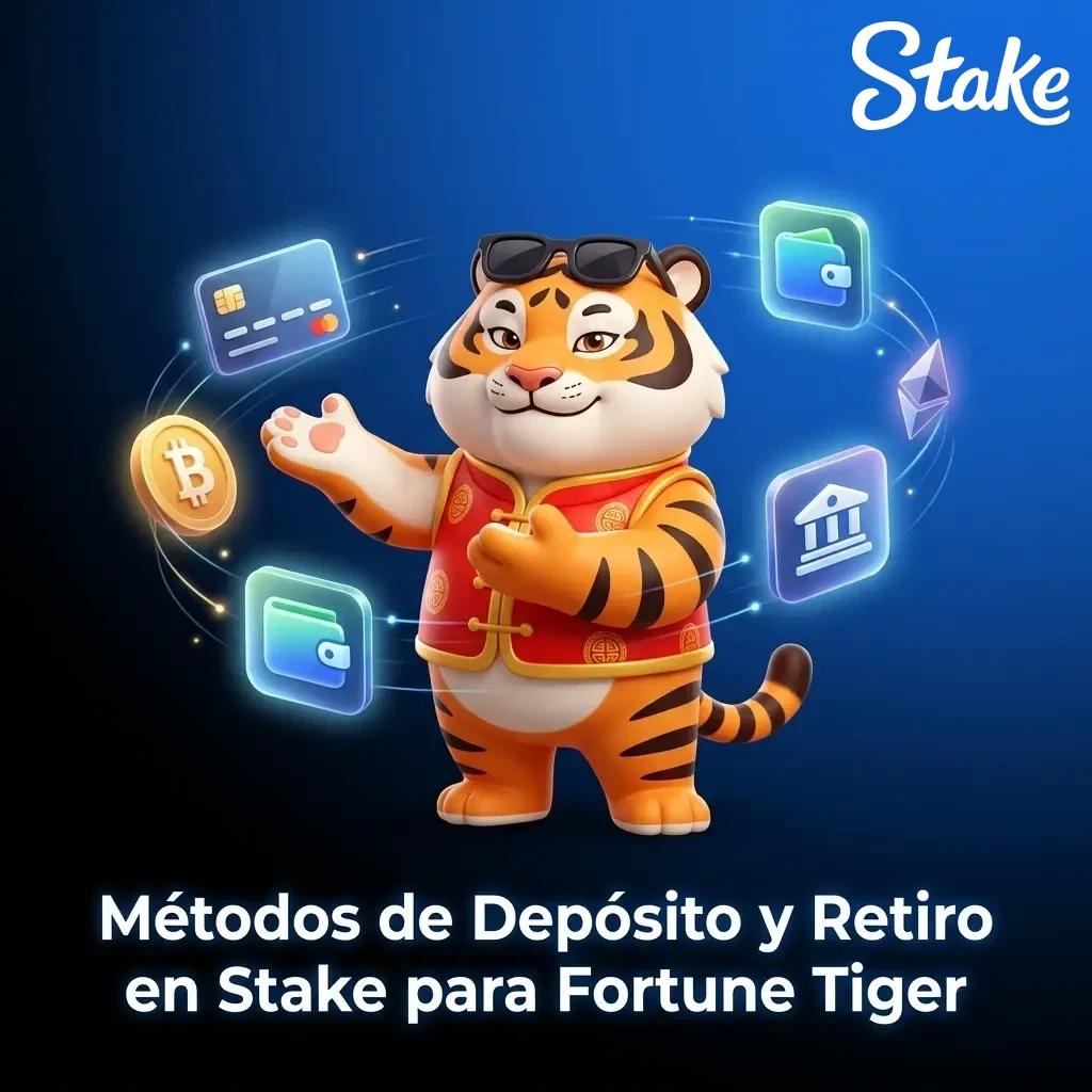 Métodos de depósito y retiro en Stake para Fortune Tiger: cripto, Visa, Mastercard, PIX y más opciones para Argentina.