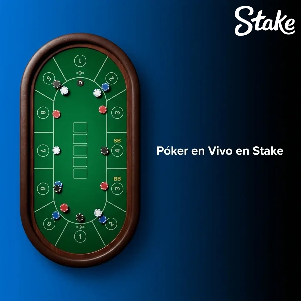 Mesas de póker en vivo en Stake con crupier real, disponibles 24hs en variantes como Hold'em y Caribbean Stud