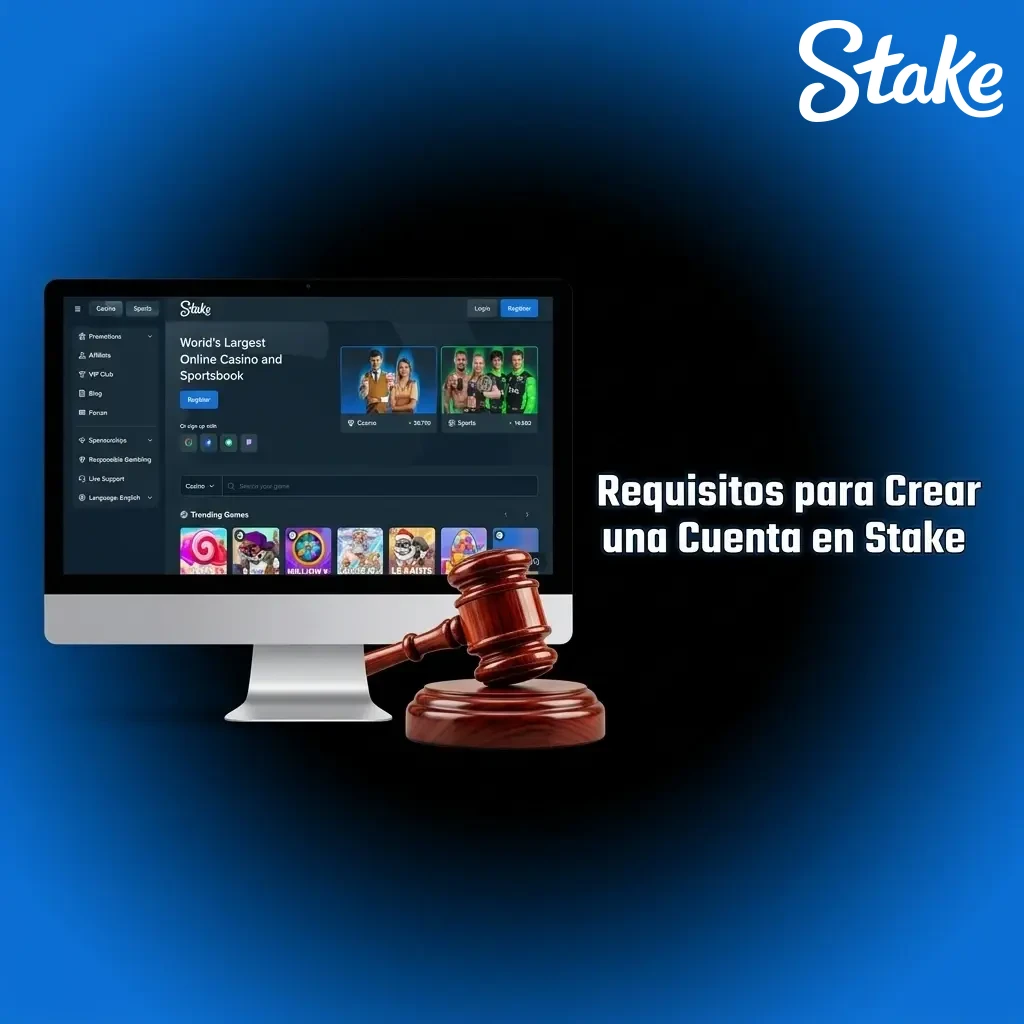 Requisitos para crear una cuenta en Stake: edad mínima, datos verídicos y verificación de identidad obligatoria.