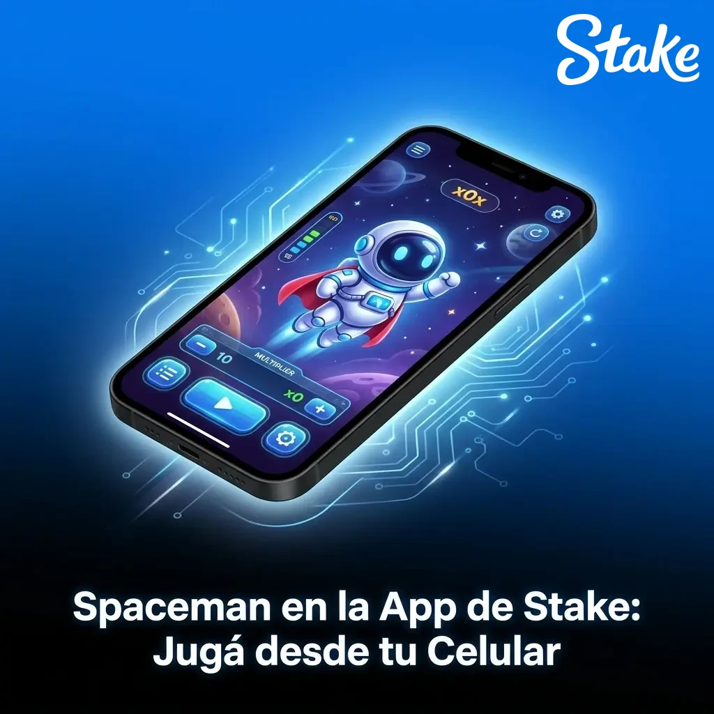 Spaceman en la app de Stake para Android e iOS: jugá desde tu celular con interfaz táctil optimizada