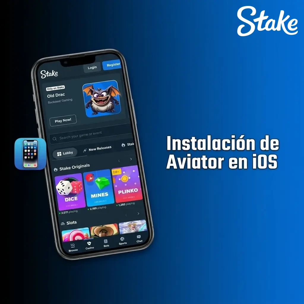 Guía de instalación de Aviator en iOS: agregar Stake a pantalla de inicio desde Safari en iPhone o iPad