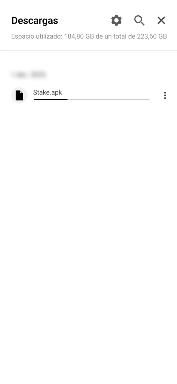 Crear cuenta luego de bajar APK de Stake.