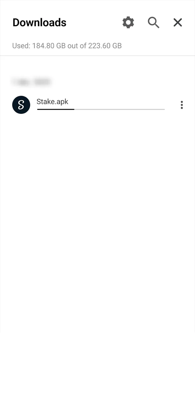 Create an account after downloading the Stake APK.
