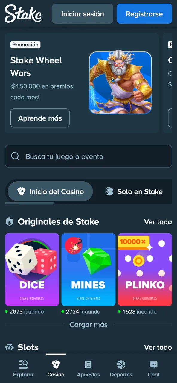 Stake juegos explorar títulos de casino.