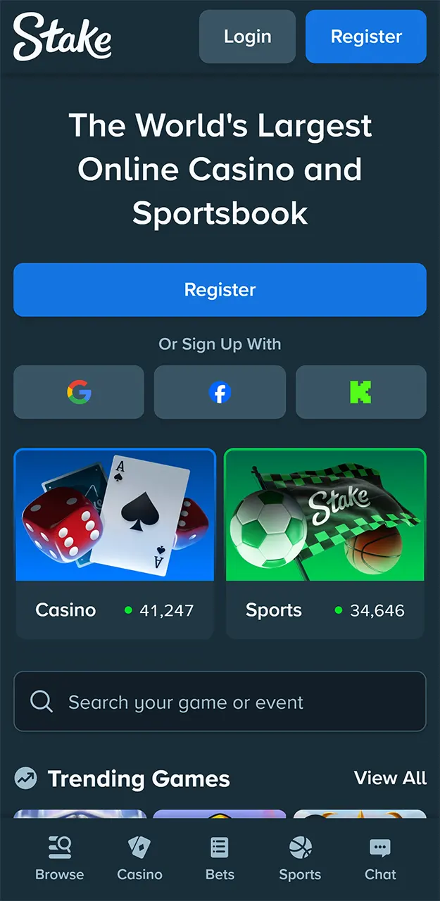 Get quick access to Stake by downloading the app.