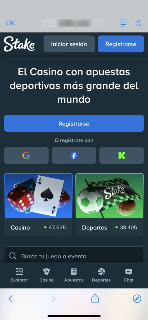 Explorar Stake revisar secciones y confirmar que todo funciona.