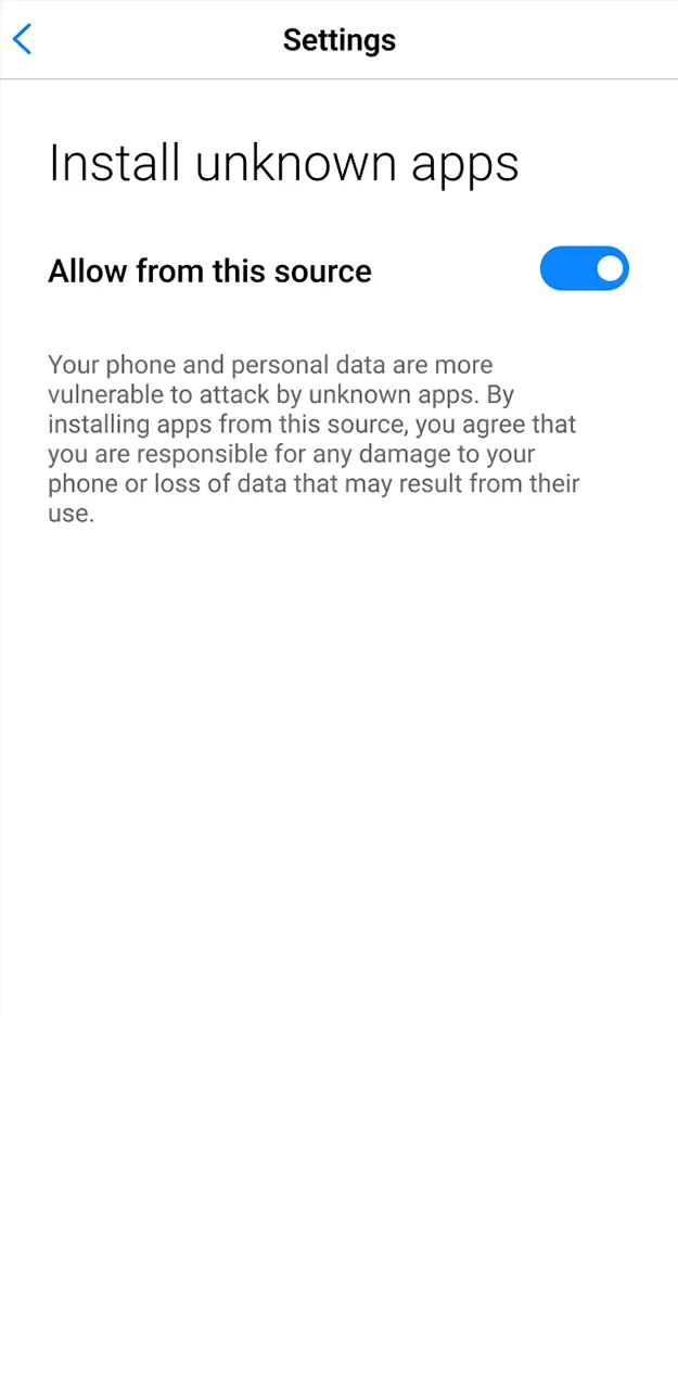 Stake security allows you to install by enabling external sources.