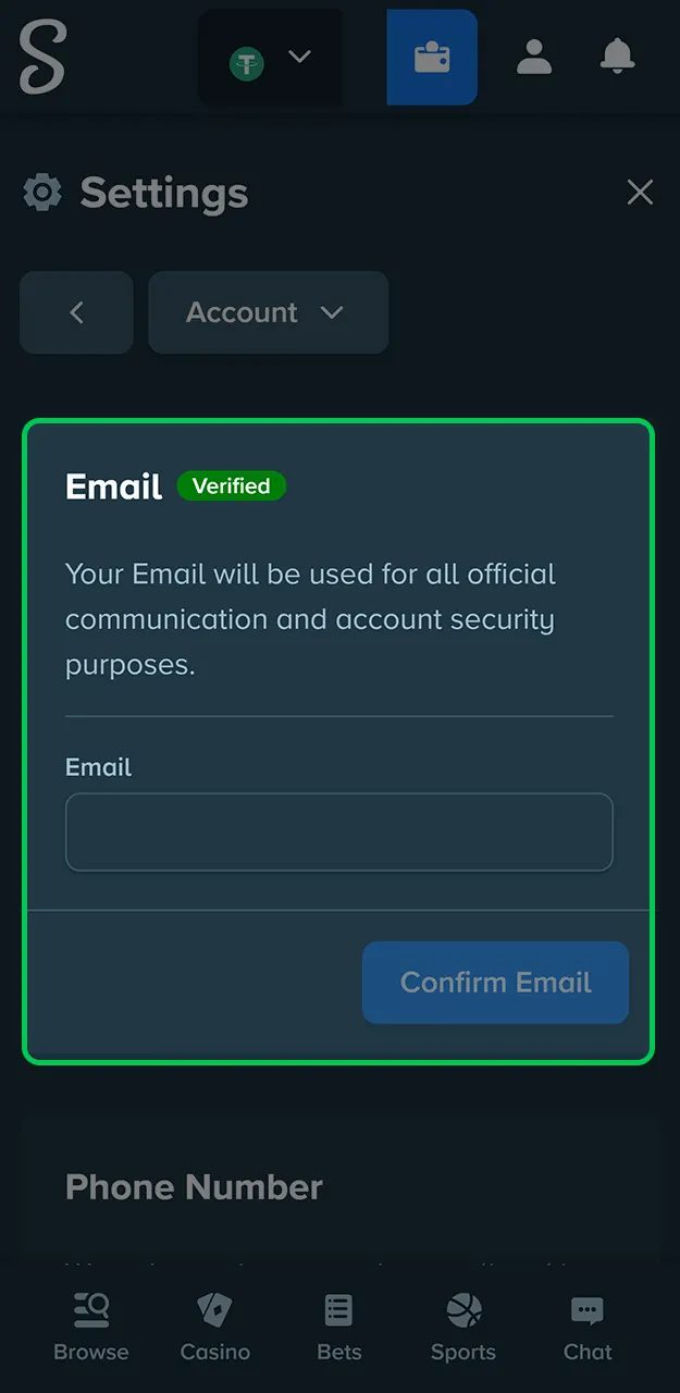 Confirm your email and activate your account using the link from Stake.