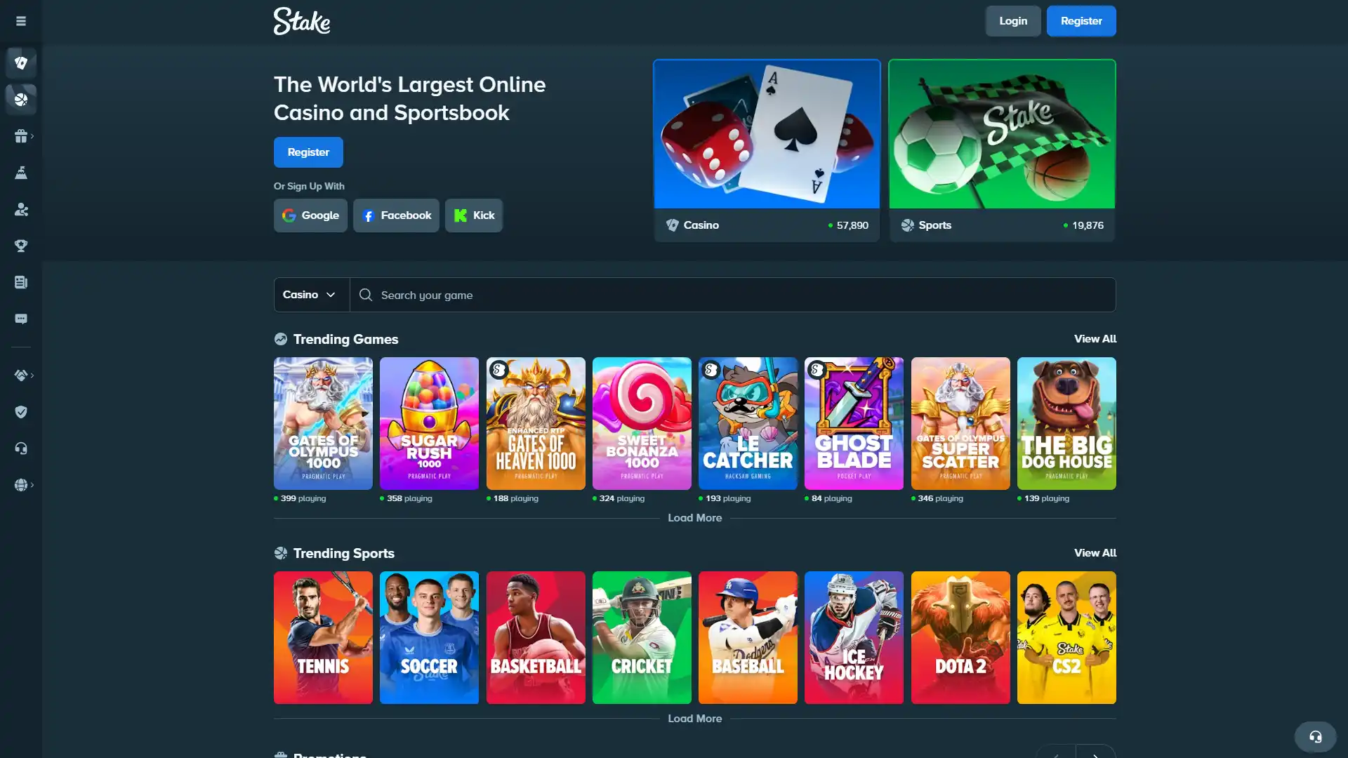 Play the best games and bet on your favourite events at Stake.
