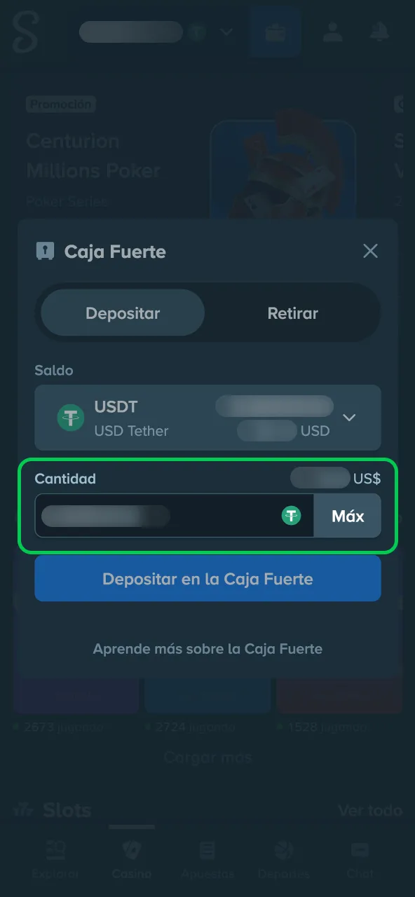 Stake límites verificar que monto esté permitido.