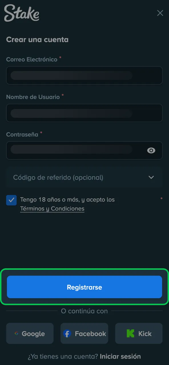 Stake activación confirmar correo electrónico y habilitar perfil.