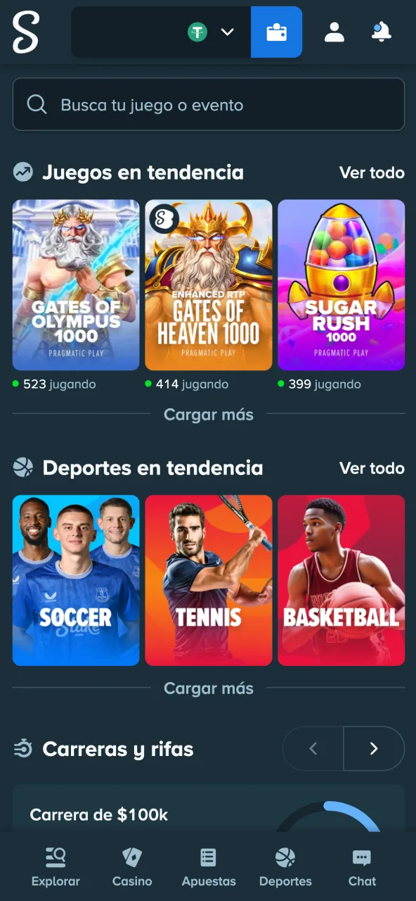 Cuenta activa acceder a funciones completas en Stake.