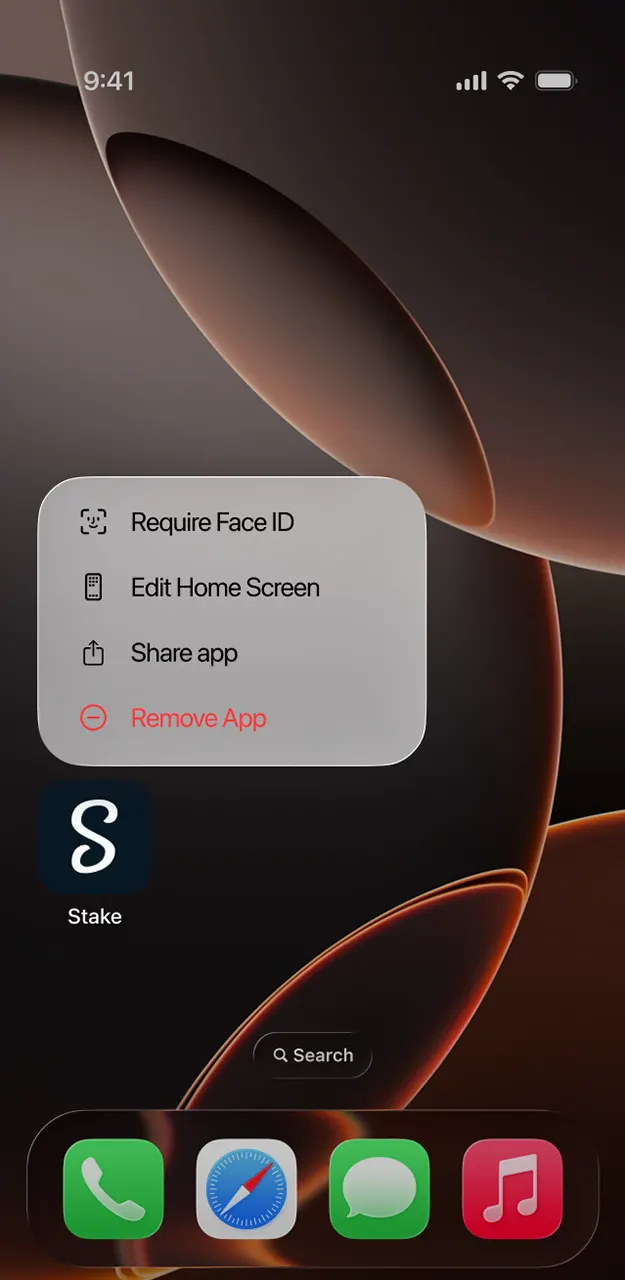 Confirm deletion and remove icon in Stake.