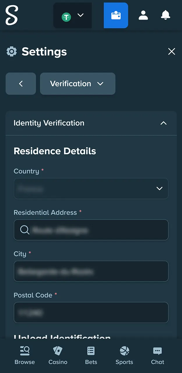 Verify your identity and enable Stakes promotions.