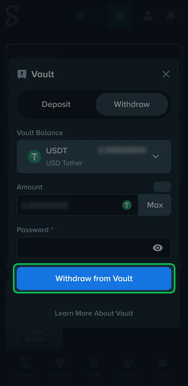 Check your stake history to see the status of your confirmed withdrawal.