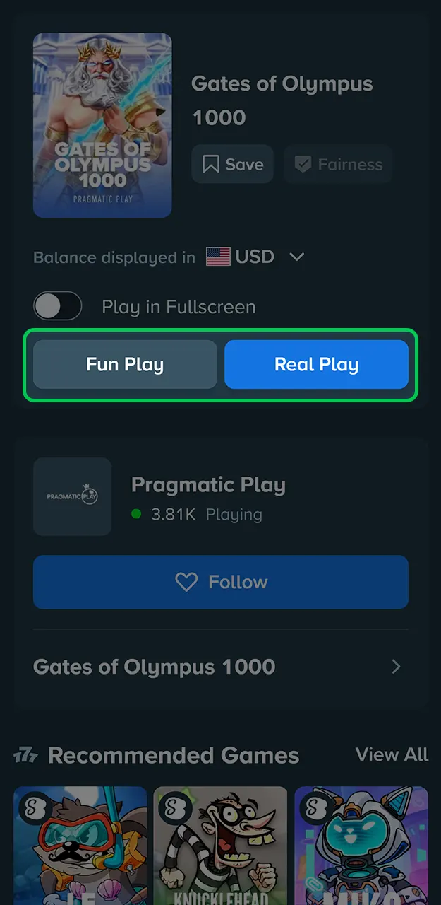 Stake demo practice without real money on available games.